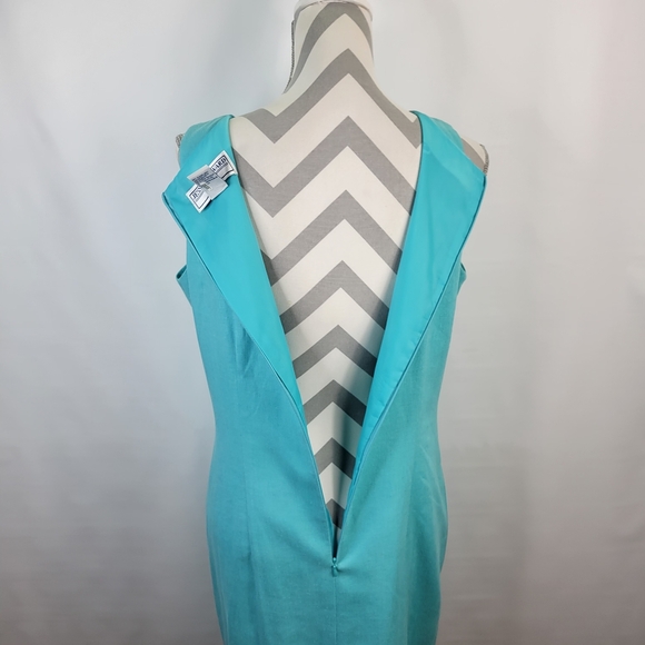 Jessica Howard Linen Blend Sleeveless Beaded Neckline Dress Size 12 Petite - Picture 7 of 11